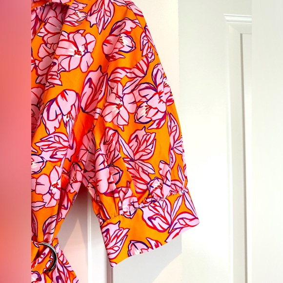 Eloquii Belted Puff Sleeve Hi/Lo Shirt Dress - Picture 7 of 7